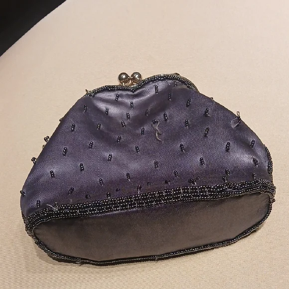 Buoux Terner Mini Grey Beaded Evening Bag - Picture 3 of 8
